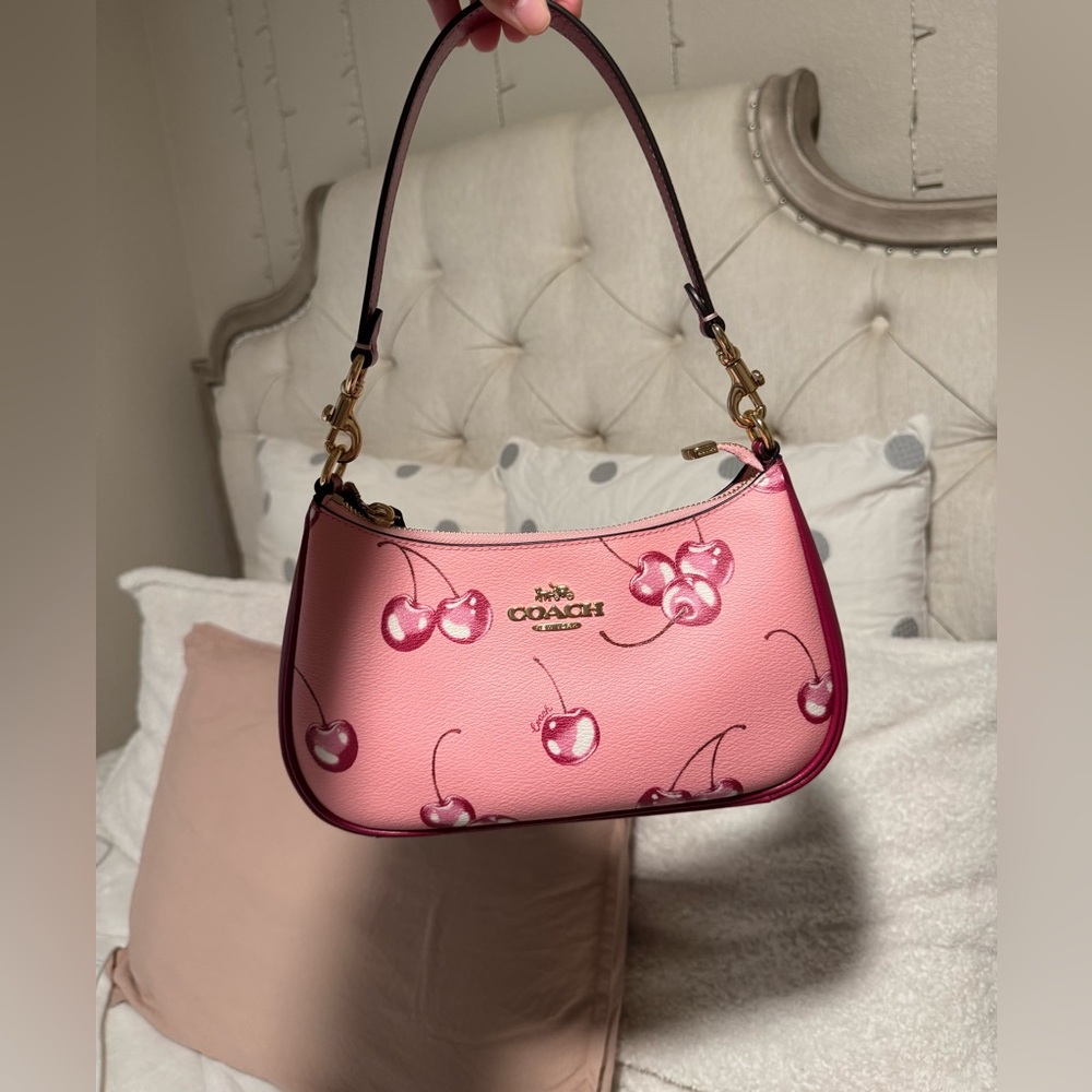 Rare Coach Pink Teri Cherry Shoulder Bag
